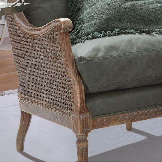 antik starodavny zeleny kozenka mediteransky ratanove caluneny kreslo ramovane vintage provensalsky elegantny country vidiecky dom vila nabytok usporiadanie.jpg